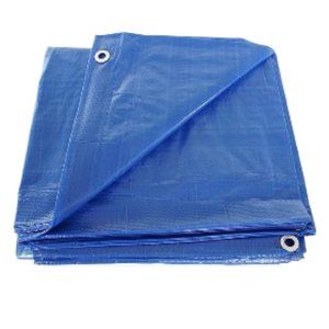 P-LINE Large Blue Tarp Cover –for Secured Tie-Down – 5mil Thick (10'x12')